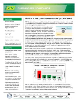 Rtp Company Abrasion Resistant Compounds Technical Brief Rtp Company