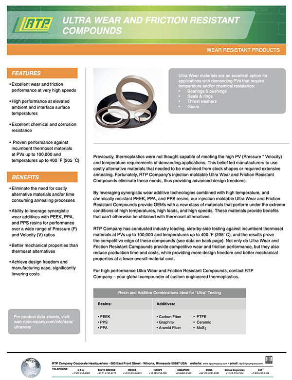 RTP Company - Ultra Wear and Friction Resistant Compounds